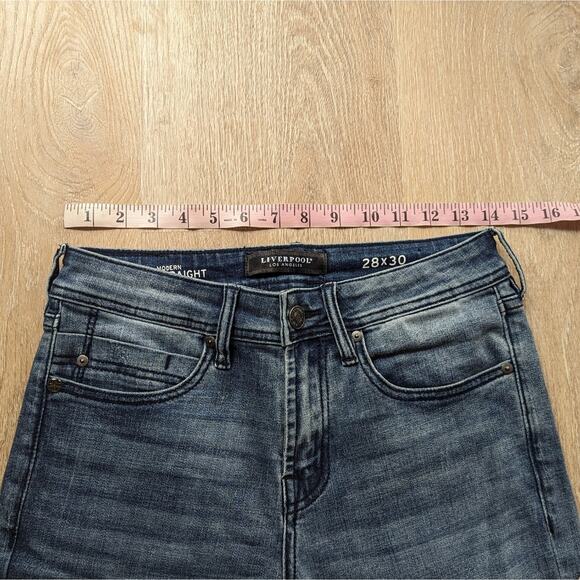 Liverpool Modern Straight Jeans Vintage Style Wash 28x30 - Picture 3 of 8